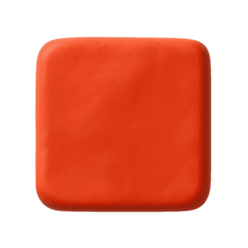 Orange modeling clay square with rounded corners and a textured surface. png