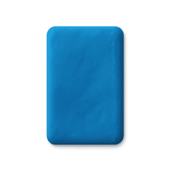 moulé bleu rectangulaire bloquer de pâte à modeler avec une texturé surface et arrondi coins. png