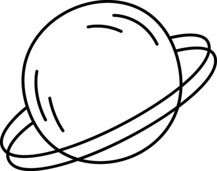 Planet With Disk Outline vector