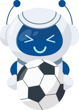 robot con pelota vector