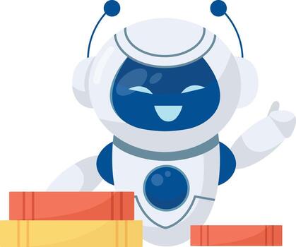 robot con libros vector