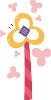 magia varita mágica flor plano ilustración icono vector
