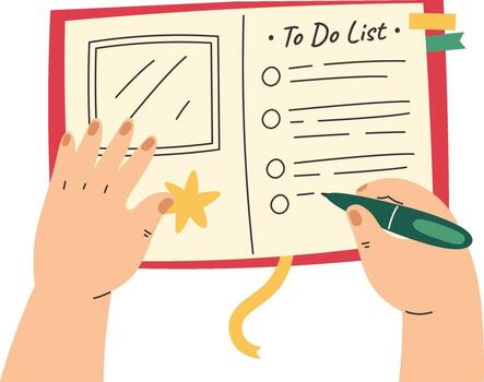 To Do List Writing Routine vector