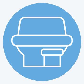 icono plástica envase. relacionado a residuos clasificación símbolo. azul ojos estilo. diseño editable vector