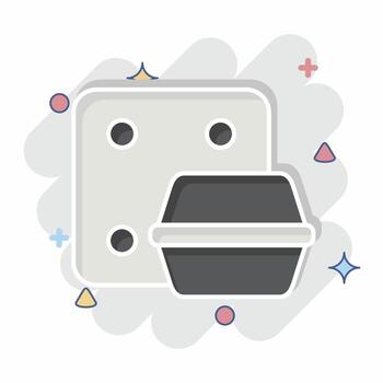 Icon Styrofoam. related to Waste Sorting symbol. comic style. design editable vector