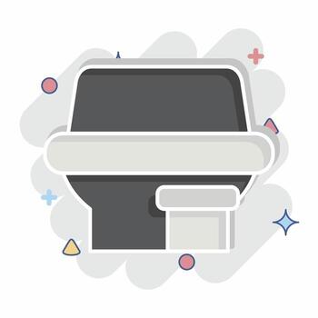 icono plástica envase. relacionado a residuos clasificación símbolo. cómic estilo. diseño editable vector