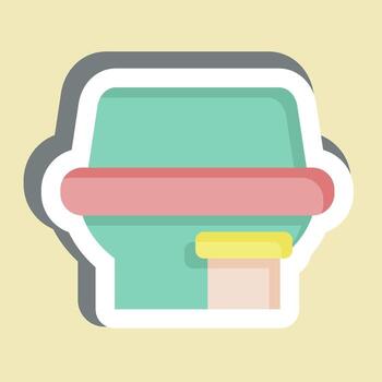 pegatina plástica envase. relacionado a residuos clasificación símbolo. diseño editable vector