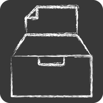 icono papel. relacionado a residuos clasificación símbolo. tiza estilo. diseño editable vector