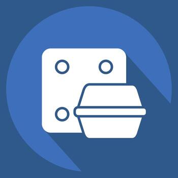 Icon Styrofoam. related to Waste Sorting symbol. long shadow style. design editable vector