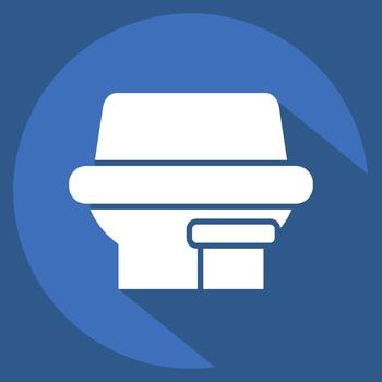 icono plástica envase. relacionado a residuos clasificación símbolo. largo sombra estilo. diseño editable vector