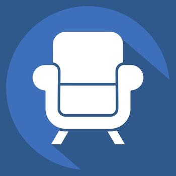 icono mueble. relacionado a residuos clasificación símbolo. largo sombra estilo. diseño editable vector