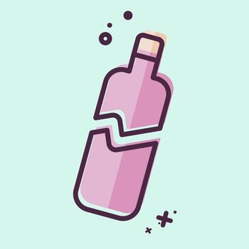 Icon Broken Glass. related to Waste Sorting symbol. MBE style. design editable vector