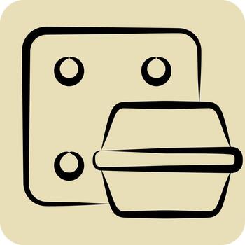 Icon Styrofoam. related to Waste Sorting symbol. hand drawn style. design editable vector