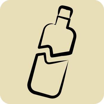 Icon Broken Glass. related to Waste Sorting symbol. hand drawn style. design editable vector