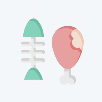 icono carne y huesos. relacionado a residuos clasificación símbolo. plano estilo. diseño editable vector