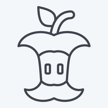 Icon Food Waste. related to Waste Sorting symbol. line style. design editable vector