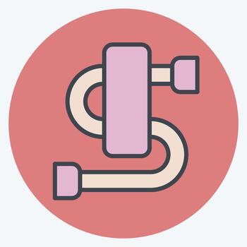 Icon Tower Rail. related to Restroom symbol. color mate style. design editable vector