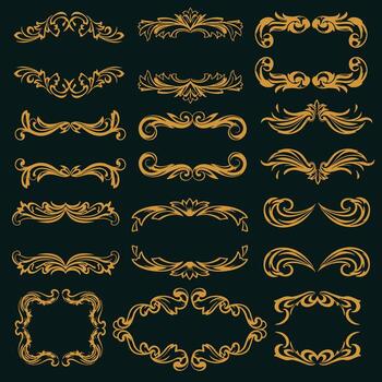 volutas ornamental marcos y fronteras vector