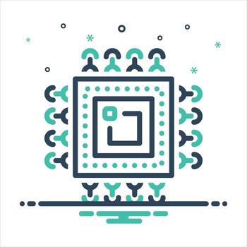 mezcla icono microprocesador vector