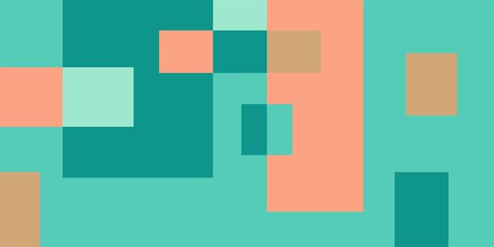 vistoso geométrico fondo, geométrico modelo textura, aleatorio cuadrado forma patrón, resumen píxeles con crema y turquesa colores vector