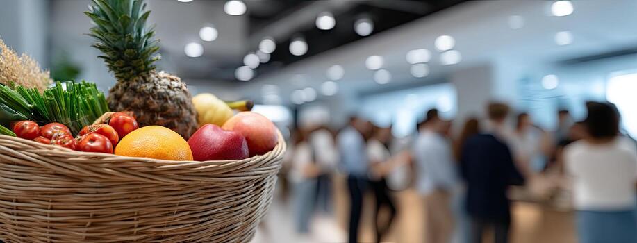 A basket full of fruits and vegetables in a store photo