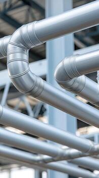 Pipes and pipes in a factory photo