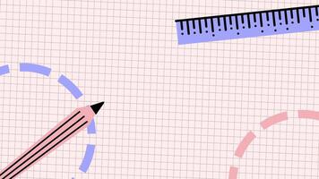 teckning verktyg och layout tekniker för kreativ projekt på rutnät papper med pastell färger video