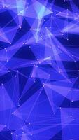 Abstract geometric network of blue polygons connected by white points over a dark gradient background video