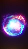 Glowing colorful energy sphere with dynamic wave patterns and sparkles video