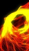 Abstract glowing vortex of yellow and red light, with swirling energy patterns and network lines creating a sense of heat and motion video