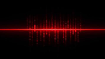 alto Tech rosso raggiante dati ruscello su nero sfondo video