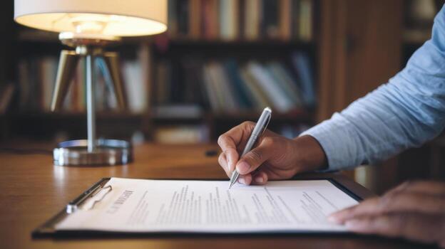 Man signing a contract on paper photo