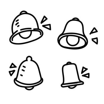 a set of four bells with different shapes vector