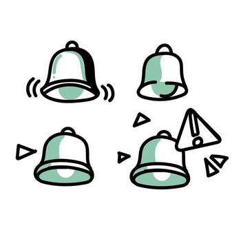 a set of four bells with different shapes and colors vector