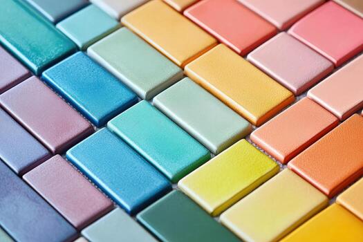 cerca ver exhibiciones rectangular losas en degradado matices, mostrando un artístico, vistoso formación foto