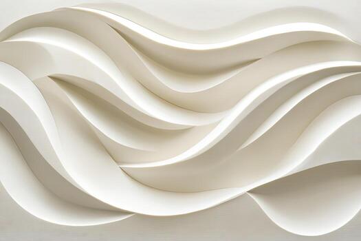Flowing abstract 3D shapes create a calming background with soft lighting and creamy texture photo