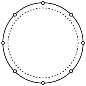 Minimal circular border design with a dotted pattern element vector