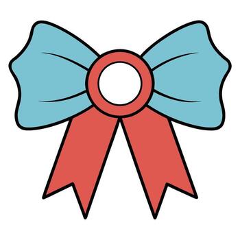 sencillo contorno arco cinta con elegante bucles para diseño vector