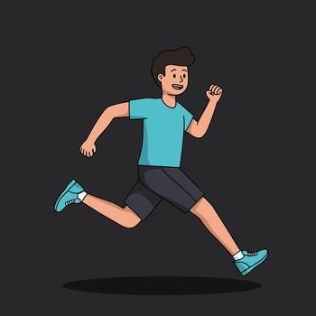 Man Running Exercise on a Dark Background vector