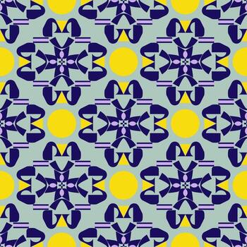 vistoso juguetón retro sin costura modelo con negrita círculos y resumen formas diseño. vector