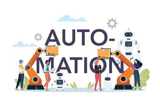 automatización concepto androide robots vector