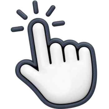 Hand Cursor Icon 3D Render for UI UX Design png