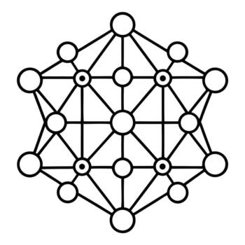 Geometric network pattern silhouette isolated on white background vector