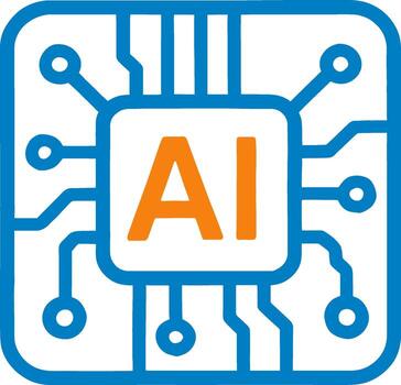 Modern AI technology concept with circuit board design for innovative solutions and cutting edge future vector
