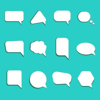 conjunto de habla burbujas en varios formas vector