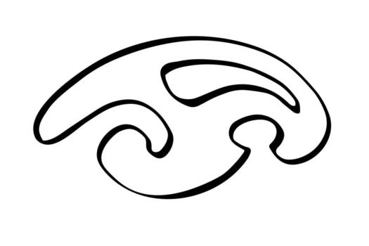 outline of a French curve ruler featuring smooth contours for drafting precise curves in design and architecture. Also ideal for fashion, illustration, engineering vector