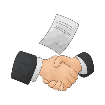 handshake with contract document vector