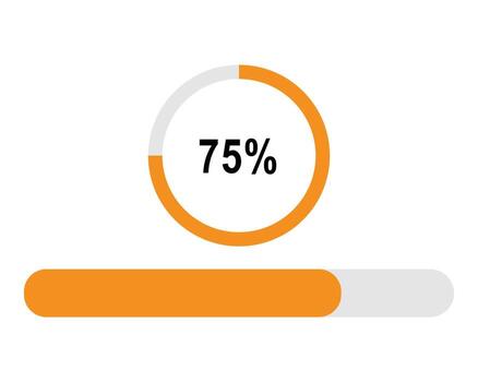 75 por ciento cargando proceso. cargando bar. vector