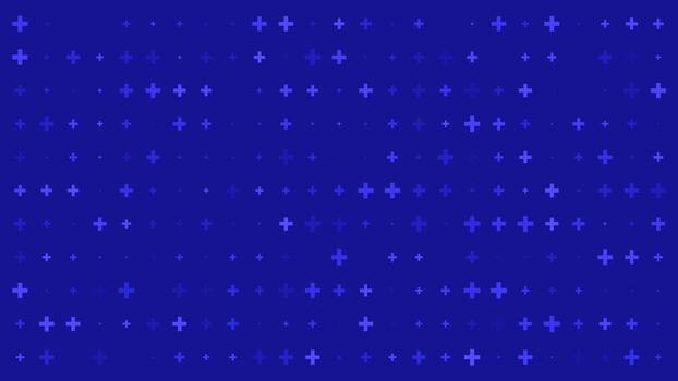 Mathematical Plus Symbols Pattern on a blue background, ideal for abstract, math or technology themed designs vector