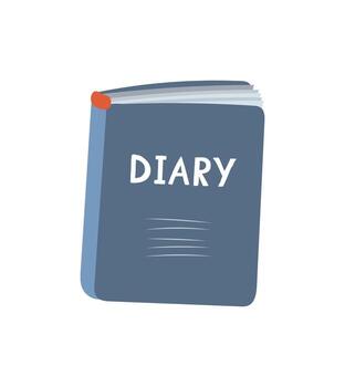 Diary icon in flat style on a white background for web design vector